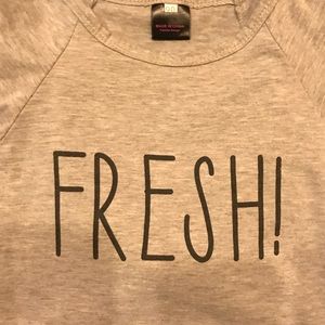 “FRESH” Long Sleeved Grey Romper